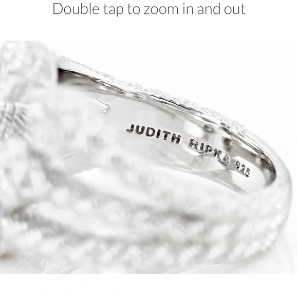 Judith Ripka Silver CZ Cluster Ring - Picture 4 of 13